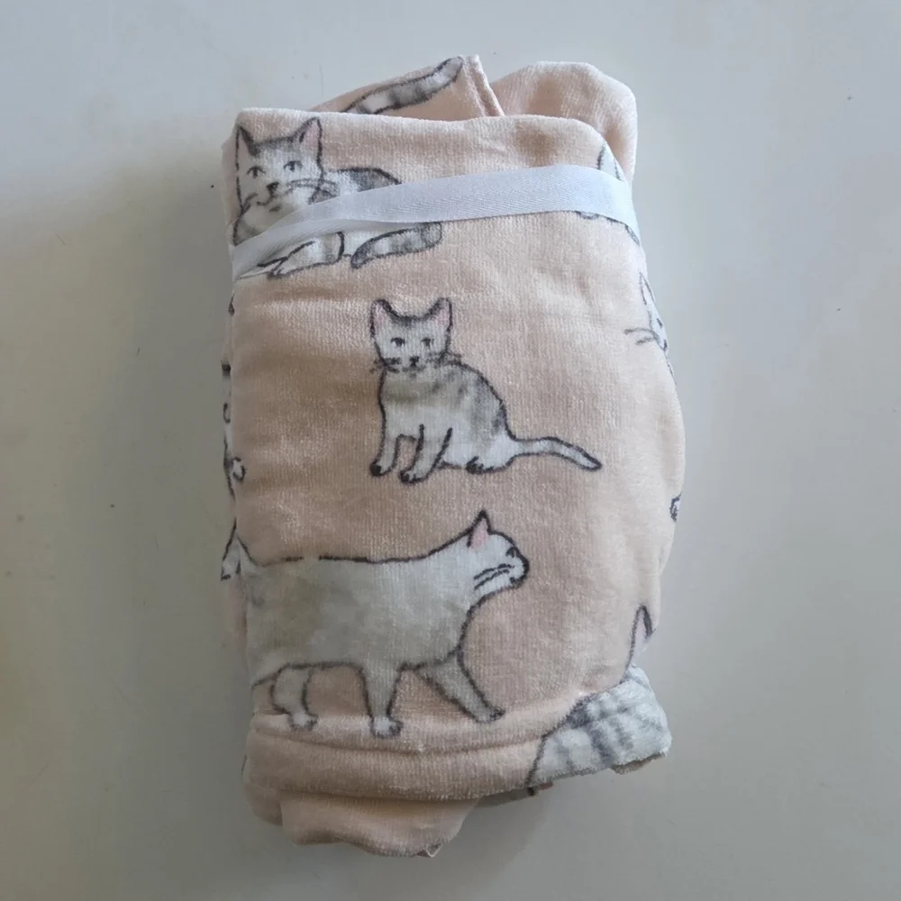 Deborah Connolly Designs Pink Cats Bath Hand Towels Two Pack